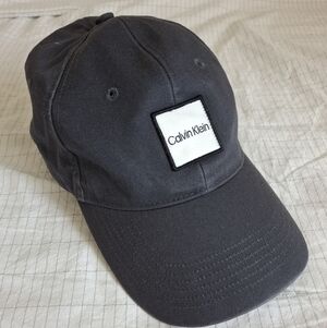 Calvin Klein Charcoal Gray Patch Logo Baseball Cap